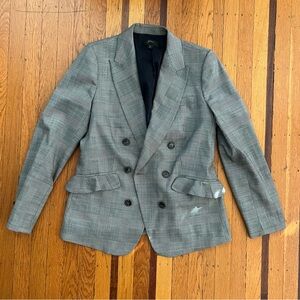 J. Crew blazer gray plaid 10 EUC chic jacket